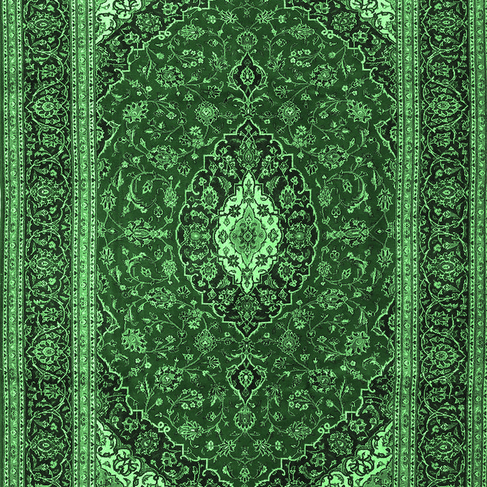 Machine Washable Persian Emerald Green Traditional Area Rugs, wshtr3320emgrn