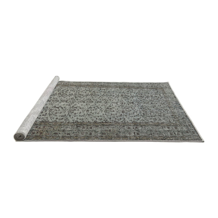 Sideview of Machine Washable Traditional Dark Gray Rug, wshtr3321