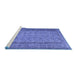 Sideview of Machine Washable Persian Blue Traditional Rug, wshtr3321blu