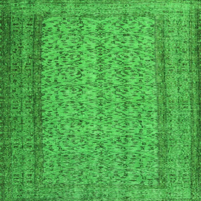 Round Machine Washable Persian Green Traditional Area Rugs, wshtr3321grn