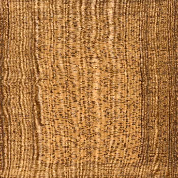 Round Machine Washable Persian Orange Traditional Area Rugs, wshtr3321org