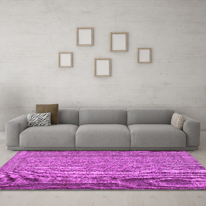Machine Washable Persian Pink Traditional Rug in a Living Room, wshtr3321pnk