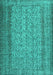 Machine Washable Persian Turquoise Traditional Area Rugs, wshtr3321turq