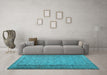 Machine Washable Persian Light Blue Traditional Rug in a Living Room, wshtr3321lblu