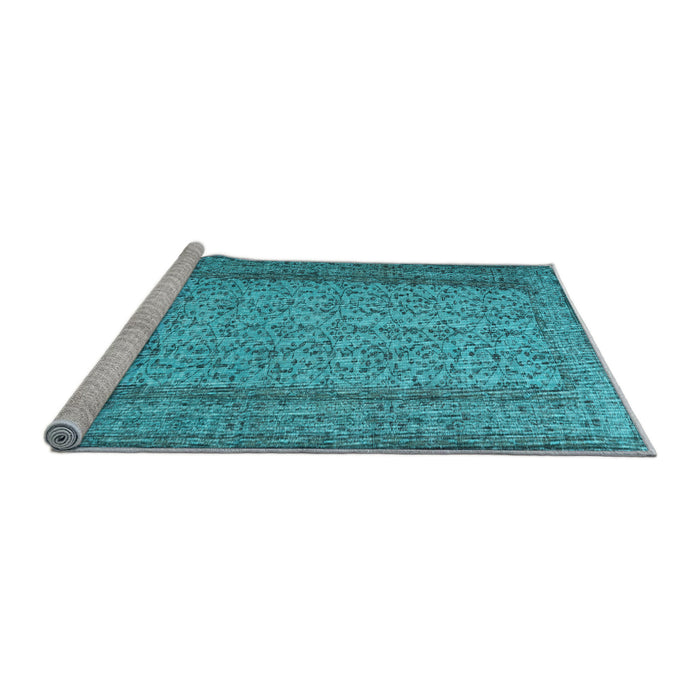 Sideview of Machine Washable Persian Light Blue Traditional Rug, wshtr3321lblu