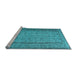 Sideview of Machine Washable Persian Light Blue Traditional Rug, wshtr3321lblu