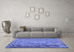 Machine Washable Persian Blue Traditional Rug in a Living Room, wshtr3321blu