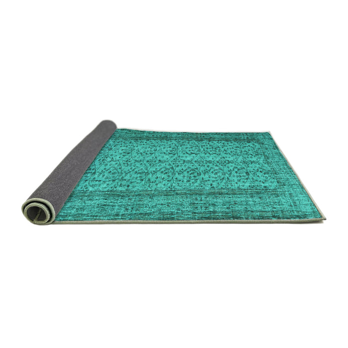 Sideview of Persian Turquoise Traditional Rug, tr3321turq