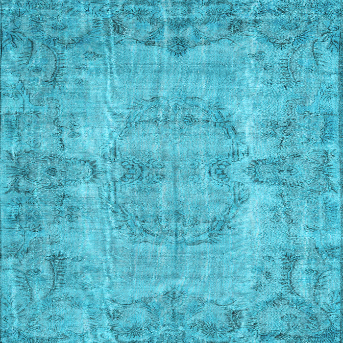 Square Machine Washable Persian Light Blue Traditional Rug, wshtr3322lblu