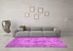 Machine Washable Persian Pink Traditional Rug in a Living Room, wshtr3322pnk