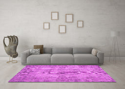 Machine Washable Persian Pink Traditional Rug in a Living Room, wshtr3322pnk