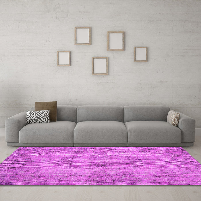 Machine Washable Persian Pink Traditional Rug in a Living Room, wshtr3322pnk