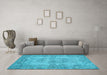 Machine Washable Persian Light Blue Traditional Rug in a Living Room, wshtr3322lblu