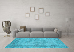 Machine Washable Persian Light Blue Traditional Rug in a Living Room, wshtr3322lblu