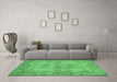 Machine Washable Persian Emerald Green Traditional Area Rugs in a Living Room,, wshtr3322emgrn