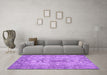 Machine Washable Persian Purple Traditional Area Rugs in a Living Room, wshtr3322pur