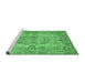 Sideview of Machine Washable Persian Emerald Green Traditional Area Rugs, wshtr3322emgrn