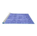 Sideview of Machine Washable Persian Blue Traditional Rug, wshtr3322blu