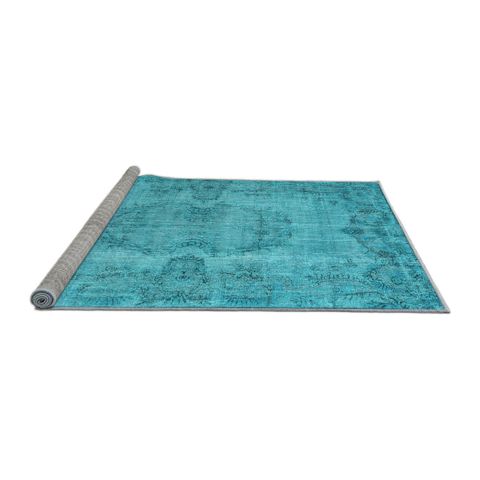Sideview of Machine Washable Persian Light Blue Traditional Rug, wshtr3322lblu