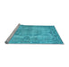 Sideview of Machine Washable Persian Light Blue Traditional Rug, wshtr3322lblu