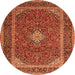 Machine Washable Medallion Orange Traditional Area Rugs, wshtr3323org