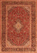 Serging Thickness of Machine Washable Medallion Orange Traditional Area Rugs, wshtr3323org