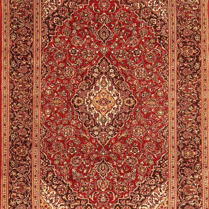 Serging Thickness of Machine Washable Medallion Orange Traditional Area Rugs, wshtr3323org