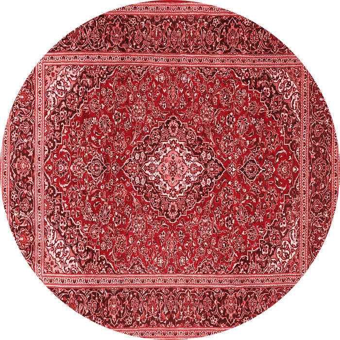 Machine Washable Medallion Red Traditional Rug, wshtr3323red