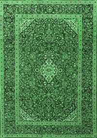 Medallion Emerald Green Traditional Rug, tr3323emgrn