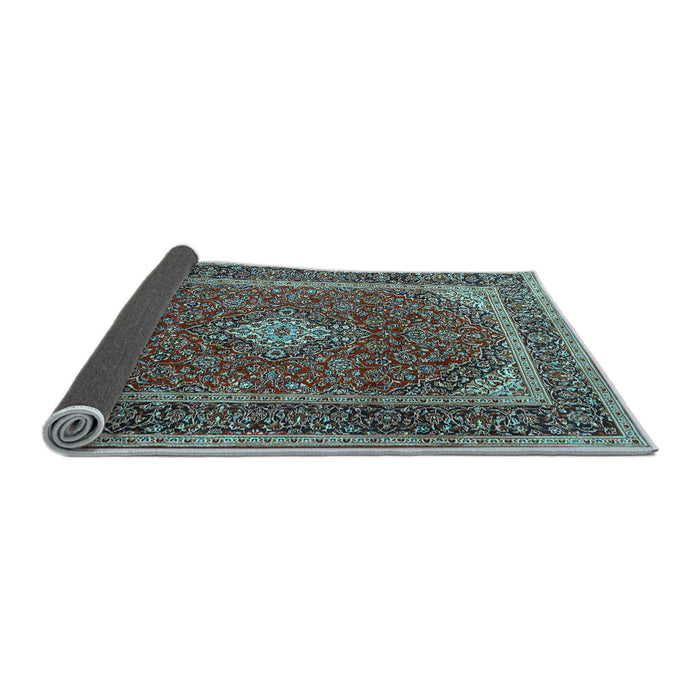 Sideview of Medallion Light Blue Traditional Rug, tr3323lblu