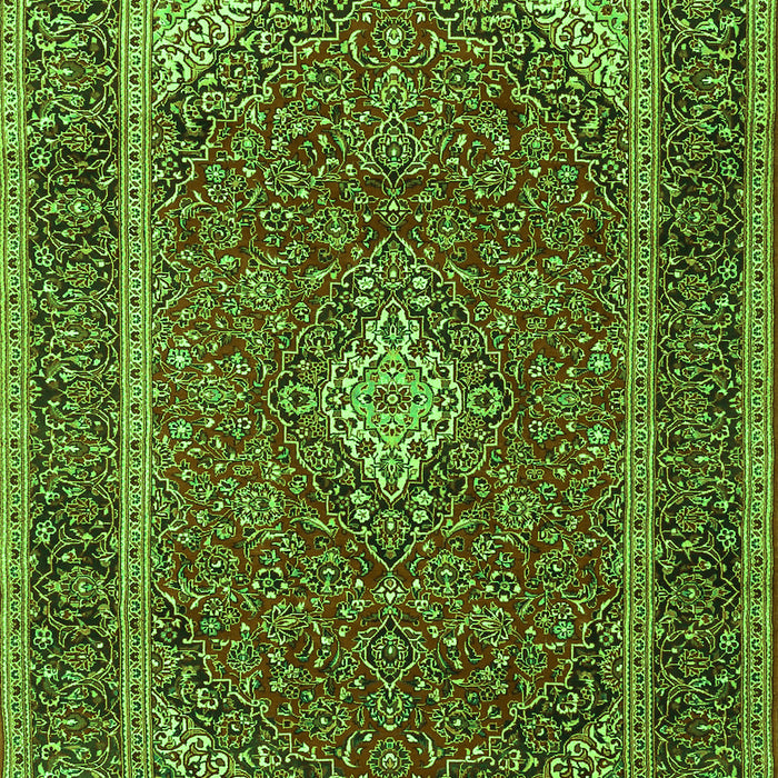 Serging Thickness of Machine Washable Medallion Green Traditional Area Rugs, wshtr3323grn