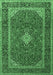 Machine Washable Medallion Emerald Green Traditional Area Rugs, wshtr3323emgrn