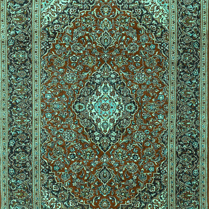 Machine Washable Medallion Turquoise Traditional Area Rugs, wshtr3323turq