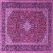 Square Medallion Purple Traditional Rug, tr3323pur