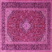 Square Medallion Pink Traditional Rug, tr3323pnk