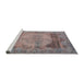 Sideview of Machine Washable Traditional Mauve Taupe Purple Rug, wshtr3324