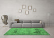 Machine Washable Persian Emerald Green Traditional Area Rugs in a Living Room,, wshtr3324emgrn