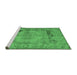 Sideview of Machine Washable Persian Emerald Green Traditional Area Rugs, wshtr3324emgrn