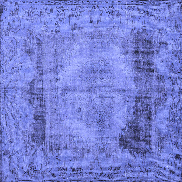 Square Machine Washable Persian Blue Traditional Rug, wshtr3324blu