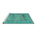 Sideview of Machine Washable Persian Turquoise Traditional Area Rugs, wshtr3324turq