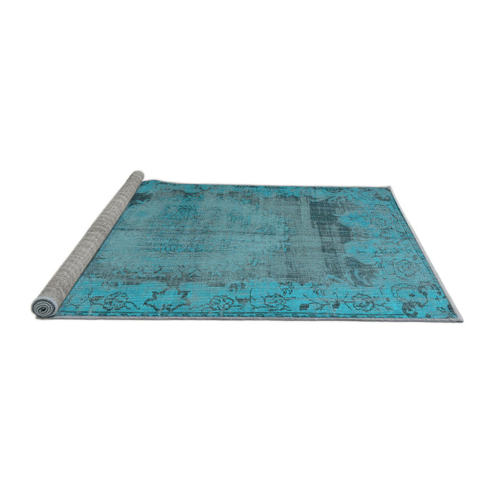 Sideview of Machine Washable Persian Light Blue Traditional Rug, wshtr3324lblu