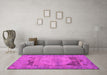 Machine Washable Persian Pink Traditional Rug in a Living Room, wshtr3324pnk