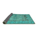 Sideview of Persian Turquoise Traditional Rug, tr3324turq