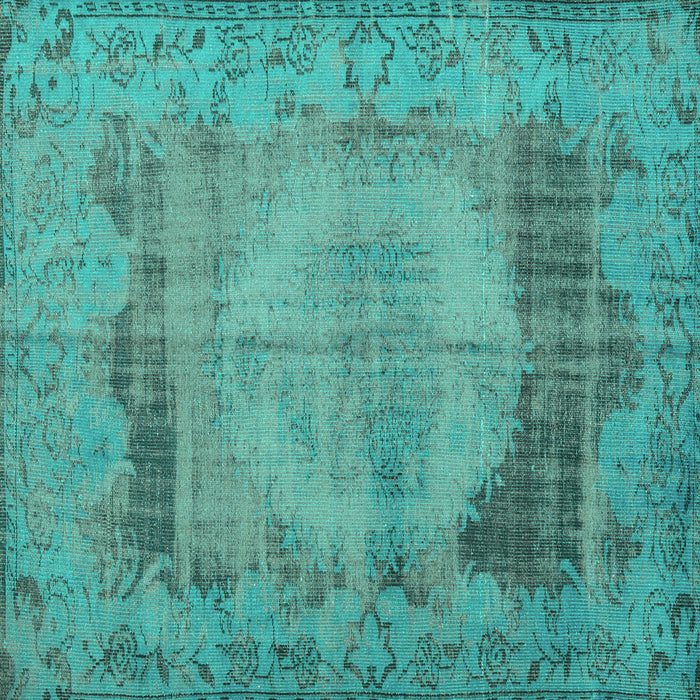 Square Machine Washable Persian Turquoise Traditional Area Rugs, wshtr3324turq