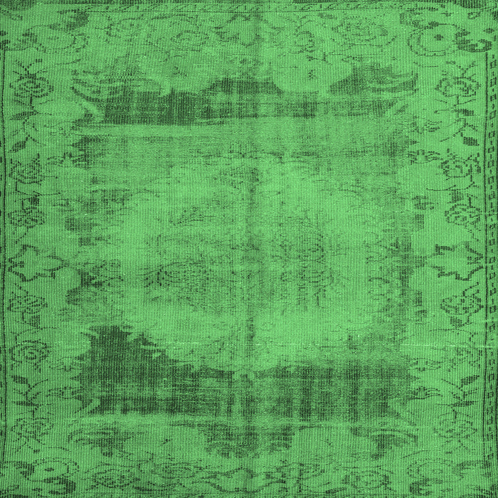 Square Machine Washable Persian Emerald Green Traditional Area Rugs, wshtr3324emgrn