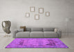 Machine Washable Persian Purple Traditional Area Rugs in a Living Room, wshtr3324pur