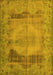 Machine Washable Persian Yellow Traditional Rug, wshtr3324yw