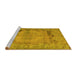 Sideview of Machine Washable Persian Yellow Traditional Rug, wshtr3324yw