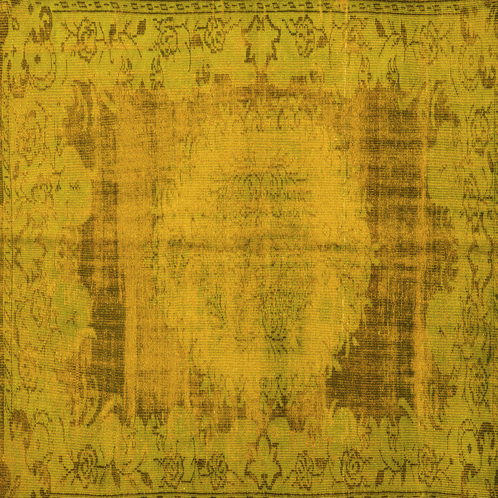 Square Persian Yellow Traditional Rug, tr3324yw