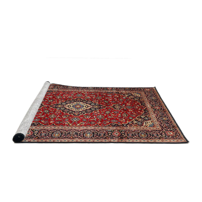 Sideview of Machine Washable Traditional Orange Salmon Pink Rug, wshtr3325